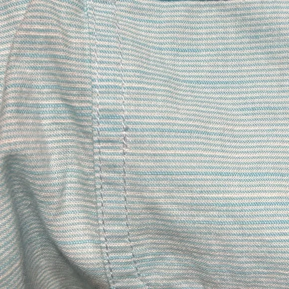 Izod Saltwater XXL Men’s Button Down Shirt Short Sleeve Teal White Relaxed - Picture 8 of 8